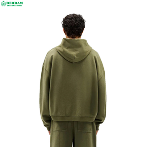 Sudadera con capucha y cremallera para hombre de alta calidad, original, OEM, de 450 GSM, con hombros caídos, lavado ácido. - Product Image 2