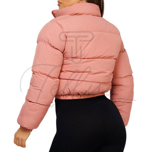 Cheap Price <b>Winter</b> Women Short Puffer <b>Jackets</b> Plus Size Knitted Crocheted Windproof <b>Waterproof</b> Stand Collar - Product Image 6