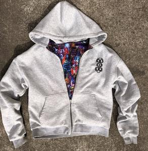 Sudadera con Capucha Personalizada de Invierno con Cierre, Estilo Graffiti Urbano, con Forro Polar 100% Algodón, Fabricante OEM ODM - Product Image 2