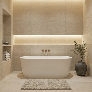 Baignoire ovale autoportante en acrylique durable et écologique, modèle FW-7715-67, avec garantie de 2 ans pour usage intérieur - Product Image 4