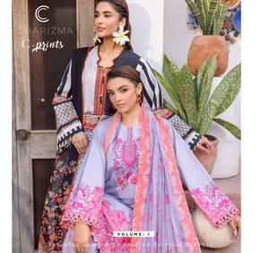 Ssumaira présente la collection d'été Charizma Print en 3 pièces, robes pakistanaises et indiennes de marque, vente en gros - Product Image 1