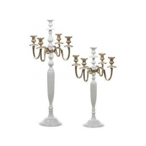 Silver 5 arm crystal candelabra aluminium candle <b>holder</b> 24 inch candle stand decorative <b>candlestick</b> <b>holder</b> luxury wedding - Product Image 3