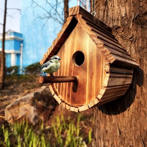 บ้านนกไม้ไผ่ทำมือพร้อมงานสานหญ้า - ของตกแต่งสวนขายส่ง - Product Image 5