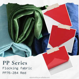 ผ้าเรยอนพิมพ์ลายขนปุยแบบทอ ขนาด 54 นิ้ว 70 หลา สำหรับบรรจุภัณฑ์เครื่องประดับ รุ่น PP76-284 สีแดง - Product Image 2