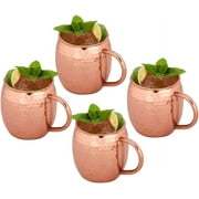 Hammered Copper Mug <b>Cup</b> <b>With</b> Handle Vintage Style Drinkware for Party Heat Resistant Cocktail Beer Mug Set of 4 - Product Image 3