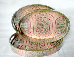 Lot de 3 plateaux de service ronds écologiques imprimés sur mesure pour la maison, bois, métal, MDF - Product Image 5