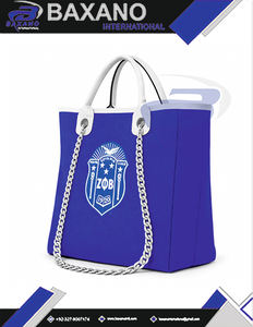 Bolsa de Lona Resistente Azul Rey y Blanca con Correa de Cadena de Gran Capacidad y Alta Calidad de la Hermandad Zeta Phi Beta, Bolsa de Moda ZPB - Product Image 5