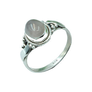 Bague en quartz rose naturel, bague en argent sterling 925, bague au design artisanal, bagues de fiançailles et de mariage pour femmes, cadeau en quartz rose - Product Image 1