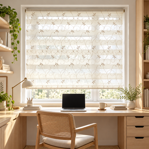 Jacquard Floral Zebra Roller Blinds <b>Light</b> Filtering UV Blocking Anti Static <b>Shade</b> <b>for</b> Villa <b>Bedroom</b> Living Room Office - Product Image 1