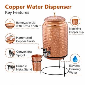 ตู้กดน้ำทองแดงพร้อมเครื่องกรองและทำน้ำให้บริสุทธิ์ในตัว สำหรับใช้ในบ้าน ห้องครัว สำนักงาน ภาชนะเก็บน้ำดื่มที่ปลอดภัย - Product Image 5