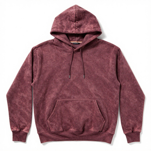 Sweat à capuche ample pour homme, en coton tricoté 100% lourd 400g, teint uni, avec motif imprimé, service OEM, pull-over - Product Image 4