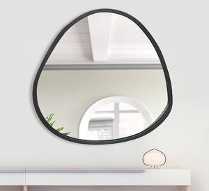 Irregular Shape Wall <b>Mirror</b> Minimalist Design Black Framed Glass Decorative <b>Mirror</b> for Bedroom Living Room - Product Image 1
