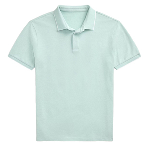 Chemise polo pour homme, style décontracté, tissu uni teint, manches courtes, 100% coton, grande taille, saison estivale, légère, sur mesure - Product Image 5