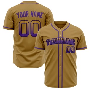 High quality polyester baseball jerseys for men Polyester Button <b>Down</b> Short Sleeve Moisture Wicking Jersey - Product Image 1