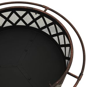 Brasero rustique XXL 29,9 po en acier avec pique-foyer – Cheminée extérieure haut de gamme pour camping, patio, jardin et divertissements en plein air - Product Image 5