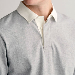 Stylish Men's Long Sleeve Polo Rugby Shirt High Quality Anti-Pilling Soft Fabric Heavy GSM Sporty Looks Plus Size Men Polo Shirt - Product Image 3