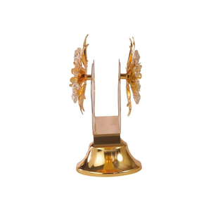 Portarrollos de Papel de Mesa de Latón Dorado con Diseño Decorativo de Flor de Cristal para Decoración del Hogar, Hotel o Restaurante - Product Image 3