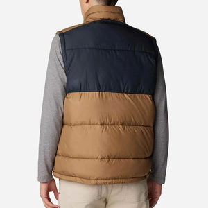 Gilet matelassé sans manches pour homme, color block, avec fermeture éclair sur le devant, à capuche, décontracté, respirant, en polyester, coupe-vent, pour l'hiver - Product Image 2
