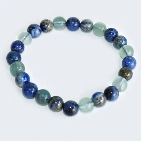 Esclusivo braccialetto naturale dello zodiaco Virgo lapislazzuli Fluorite verde Sodalite gemma di cristallo Orgone regalo guarisce la vita positiva