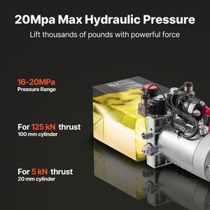 Centralina Idraulica da 4 Quarti per Pompa Rimorchio Ribaltabile, Doppia Azione, Pressione Massima 3200 PSI, 0.91 GPM, per Rimorchi Utilitari da Carico - Product Image 3