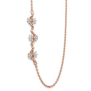Luxury Pear Marquise & Round Diamond Necklace in 9K <b>Rose</b> Gold for Women - Product Image 1