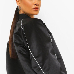 <b>Womens</b> Leather Sleeve <b>Varsity</b> <b>Bomber</b> <b>Jacket</b> Custom Logo Wool Body College Baseball Letterman Winter Casual 2026 - Product Image 5