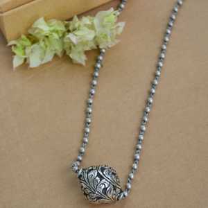 สร้อยคอจี้แฟชั่นสีเงินมีร่า Jaipur dhol - Product Image 1