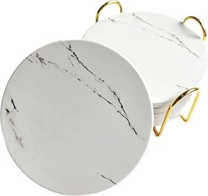 Juego de posavasos modernos de mármol con colores vibrantes y estilos artísticos para complementar la decoración contemporánea del hogar y temas elegantes. - Product Image 1