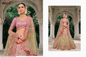 Embroidered Bridesmaid <b>Lehenga</b> Set Floral Woven Georgette Blouse Dupatta Wedding Festival Ethnic Wear - Product Image 6