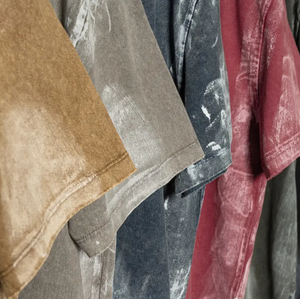 Mens Acid Wash T <b>Shirt</b> Vintage Solid Color Casual Oversized Streetwear Cotton Short Sleeve Trendy Summer Tee - Product Image 4