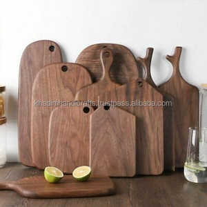 Tabla de cortar de madera maciza de forma redonda Tabla de cortar de queso de tamaño personalizado de la mejor calidad de la India - Product Image 3