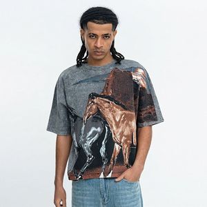Camiseta de Manga Corta con Hombros Caídos, Estilo Urbano, 230 g/m², 100% Algodón, Cuello Redondo, Tejido de Punto, Secado Rápido, Corte Regular Vintage - Product Image 5