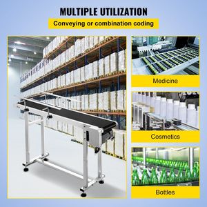 Nastro Trasportatore Industriale Motorizzato in PVC, Lunghezza 59 Pollici, Larghezza 15,7 Pollici, Doppio Uso Industriale - Product Image 6