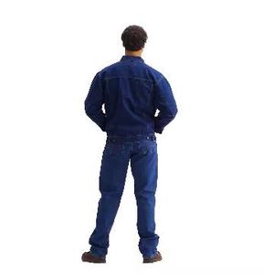 Veste en jean classique pour homme, bleu clair délavé, en coton, décontractée, boutonnée, coupe droite, effet stonewashed, motif uni, écologique, hiver - Product Image 4