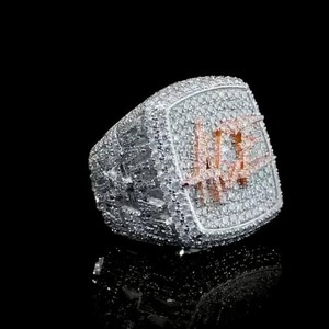 High Quality Hiphop Party Wear <b>Fine</b> Jewelry VVS Clarity <b>Fine</b> <b>Rings</b> 925 Sterling Silver Hip Hop Moissanite <b>Ring</b> For Unisex - Product Image 1