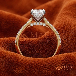 Anillo de Compromiso Ovalado de Oro 14K con Moissanita, Anillo de Boda con Pavé, Joyería de Promesa Nupcial, Regalo para Mujer, Ofertas Premium de Lujo en EE. UU. - Product Image 3