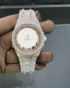 <b>Arabic</b> Direct Factory Supply Luxury Iced Out Gold Diamond <b>Watch</b> for Men Women Parties and Daily Wear Available for Factory price - Product Image 6