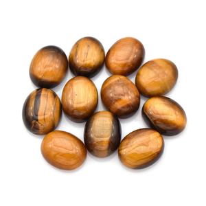 Lot en gros de cabochons ovales en œil de tigre naturel 5x7 mm, dos plat, calibrés, pierres précieuses en vrac pour la fabrication de bijoux - Product Image 1