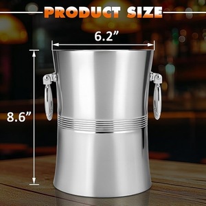 Cubo de Hielo de Acero Inoxidable de Estilo Americano, con Pinzas, Doble Pared Aislada, para Hogar, Bar, Restaurante, Hotel, Fiestas - Product Image 2