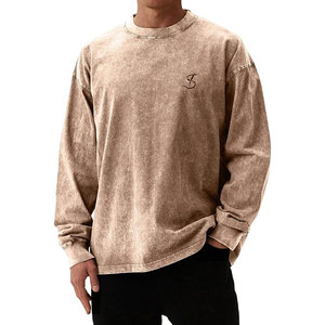 Breathable Street Wear Men Acid Wash Sweatshirt Hot Selling <b>Light</b> Weight Men Basics Acid Wash Sweatshirt - Product Image 1