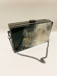 Bolso de Resina con Hojas Doradas Florales, Hecho a Mano, Personalizado, para Navidad y Año Nuevo, Bolso de Boutique - Product Image 6