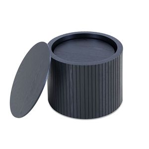 2-Piece <b>Nested</b> MDF Coffee <b>Table</b> Set Black Living Room/Lounge Area Furniture - Product Image 1