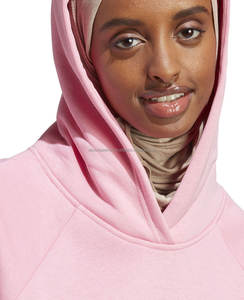 Polo en blanco sudadera para mujer de gran tamaño Casual personalizado liso pulóver mujeres OEM Casual sólido tejido sudaderas con capucha para mujer - Product Image 3