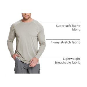 เสื้อแรชการ์ดแขนยาวผู้ชายรุ่นล่าสุดปี 2026 สีเหลือง แห้งเร็ว ป้องกันแสงแดด UPF 50+ ผลิตจากโพลีเอสเตอร์ เสื้อคอมเพรสชั่น - Product Image 4