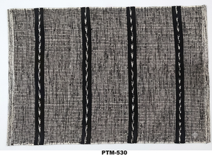 Tapis de cuisine en coton rayé, rectangulaire, tissage plat, style farmhouse, avec dos antidérapant PTM-530 - Product Image 3
