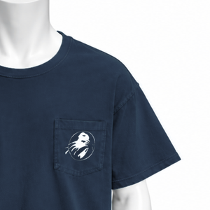 <b>Navy</b> Blue Weathered Pocket Tee Premium Washed Cotton Short Sleeve T Shirt Relaxed Fit Chest Pocket Vintage Streetwear Casual <b>Top</b> - Product Image 5