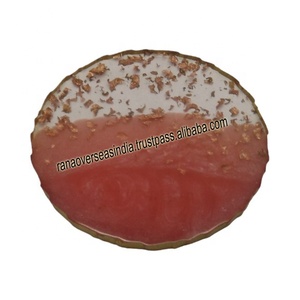 New Arrival Design <b>Table</b> <b>Top</b> Decorative Epoxy <b>Resin</b> Coasters With Gold Trim <b>for</b> Dining <b>Table</b> - Product Image 1