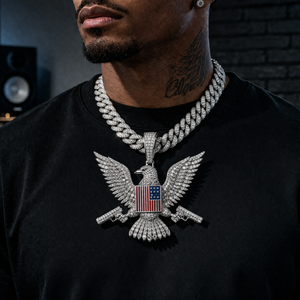 Colgante de águila Hip Hop personalizado, con incrustaciones de moissanita, chapado en oro sobre plata 925, collar de rapero, amuleto Party Empire - Product Image 5