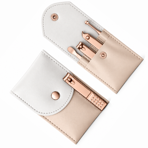 Ensemble de manucure 4-en-1 de haute qualité MANAN INSTRUMENTS, 4 pièces en acier inoxydable, étui en cuir, coupe-ongles portable pour tous les âges - Product Image 4