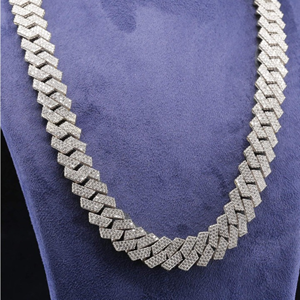 Chaîne cubaine personnalisée de haute qualité 16 mm, entièrement sertie de moissanite D VVS, en argent sterling 925 plaqué or rhodié, style hip-hop - Product Image 5